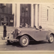 1932 Plymouth PB Sports Roadster in front of the Woodward Avenue entrance to the DIA